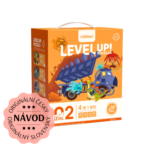 LEVEL UP! 02 - Dinosauři v akci puzzle 4v1