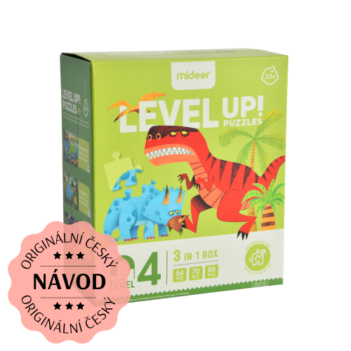 LEVEL UP! 04 - Dinosauři puzzle 3v1 verze 2022