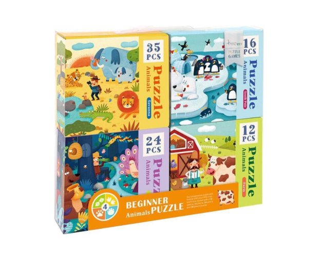 Puzzle 4 v 1 Zvířata