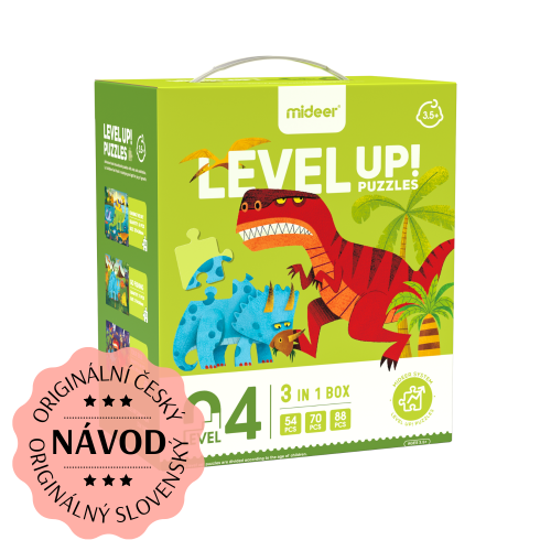 LEVEL UP! 04 - Dinosauři puzzle 3v1