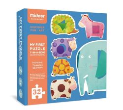 Moje první puzzle - Geometrické tvary a zvířata-puzzle 32 dílků